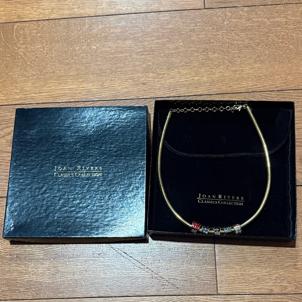 Joan Rivers Gold Necklace with Red and Silver Accents